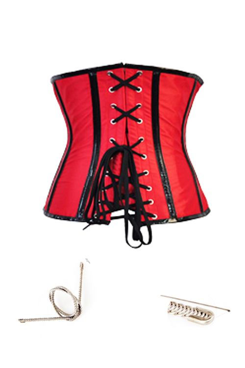 Red Buckled Underbust Corset